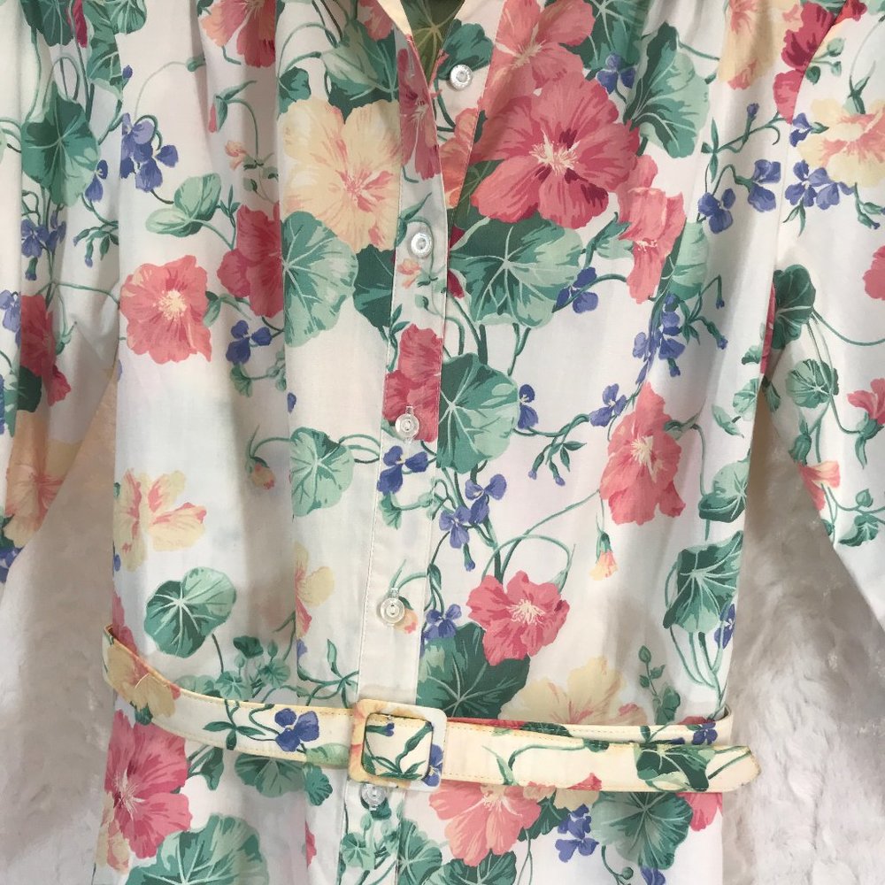 Vintage Classic 50' 60's Dress Morning Glory Print - Picture 2 of 11